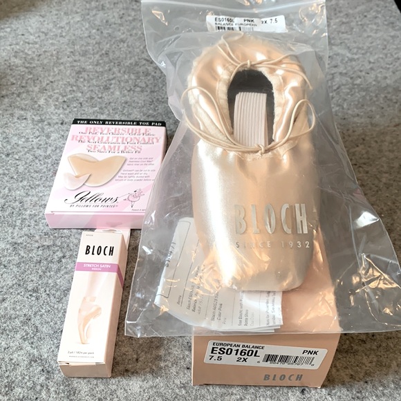 BLOCH European Balance Ballet Pink ESO 160L 7.5 2X fits 9US Brand New in Box - Picture 1 of 5